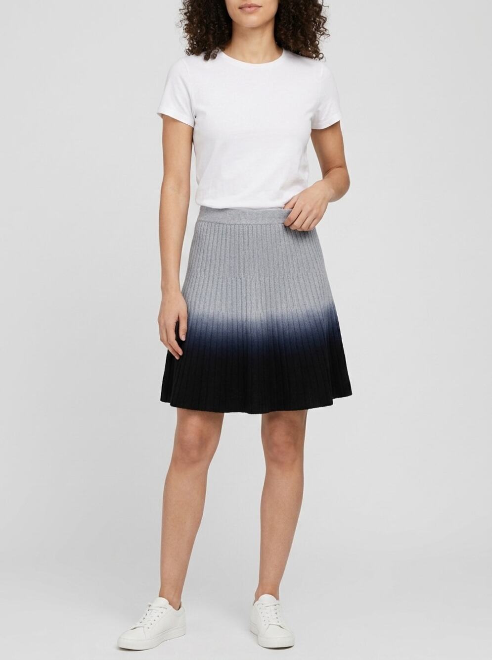 Carmen Marc Valvo Gray A-Line Mini Casual Ombre Skirt Women Size XS